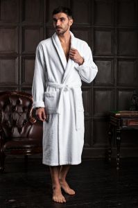 Халат Five Wien Otel (белый) длинный махровый халат для мужчин